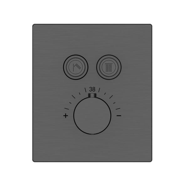 Встраиваемый смеситель Vincea для душа VSCV-321TGM двухфункциональный, термостатический, вороненая сталь