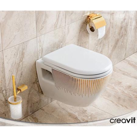 Унитаз CREAVIT Terra DEKOR ЗОЛОТО КРУГИ подвесной TP325-11CB00E-NA00 (сиденье отдельно)