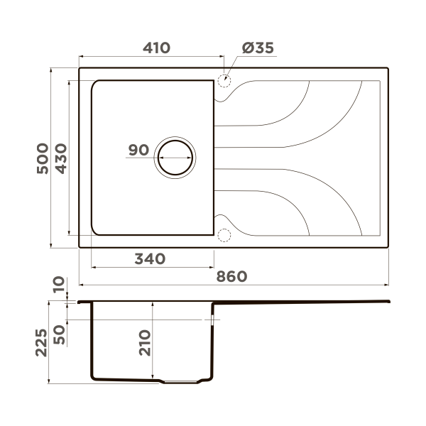 Кухонная мойка Omoikiri Yasugata 86-BL Tetogranit/черный 4993868