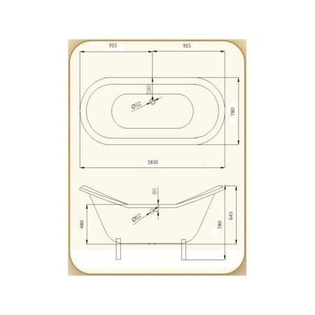 Ванна Magliezza Julietta-WH 183х78 см чугунная ножки белые