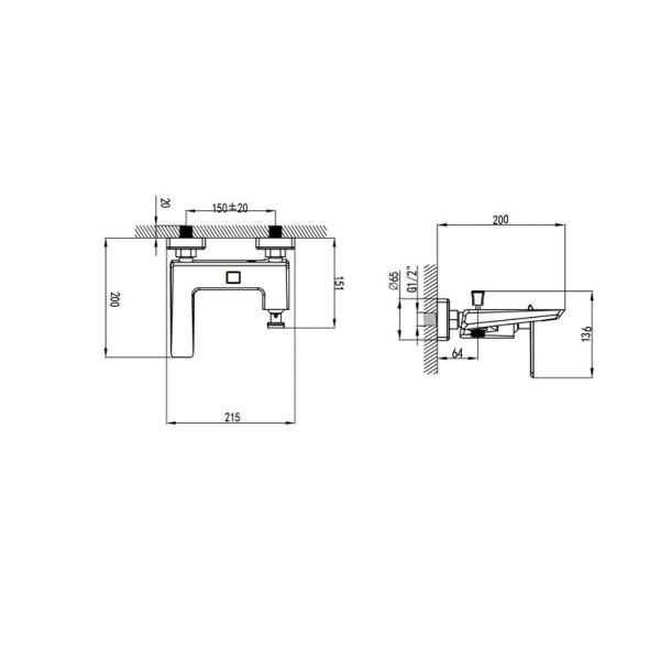 Смеситель Bien Lucca BB01012102 для ванны хром