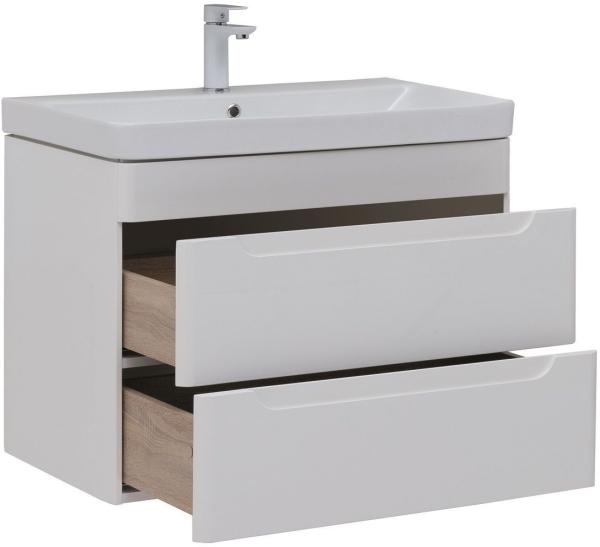 Тумба под раковину Aquanet София 80 белый глянец (2 ящика)