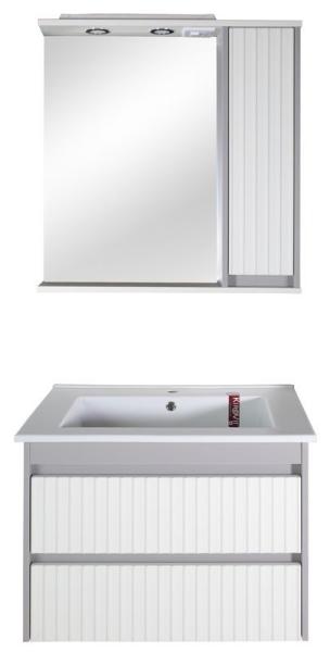 Тумба ASB-Mebel Мирано 85 Слоновая кость/Шиншилла серая напольная