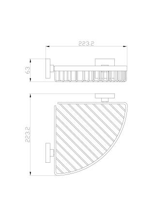 Полка для ванной угловая WONZON & WOGHAND POLO, Брашированный никель (WW-8944-BN)