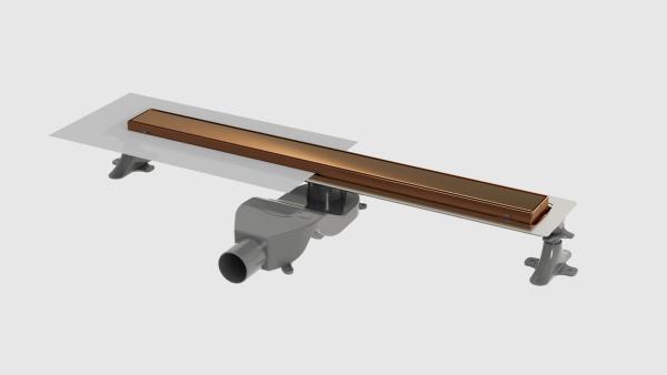 Душевой лоток Boheme Premium Linear 80см, нерж.сталь BRUSHED BRONZE 982-80-BRB