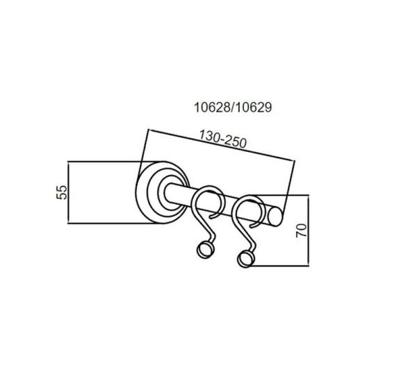 Карниз для шторки ванны Boheme Medici 10628 бронза