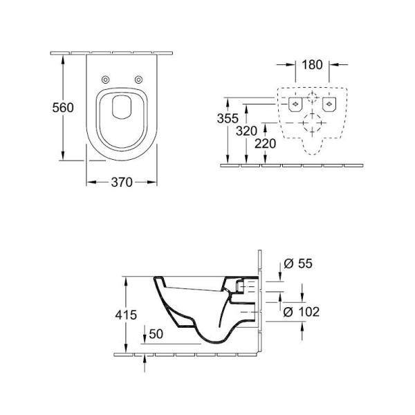 Унитаз Villeroy&Boch SUBWAY 2.0 56001001 (5K001001) подвесной