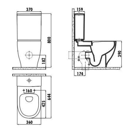 Унитаз CREAVIT MARE безободковый MA361-11CB00E-0000 (бачок и сиденье отдельно)