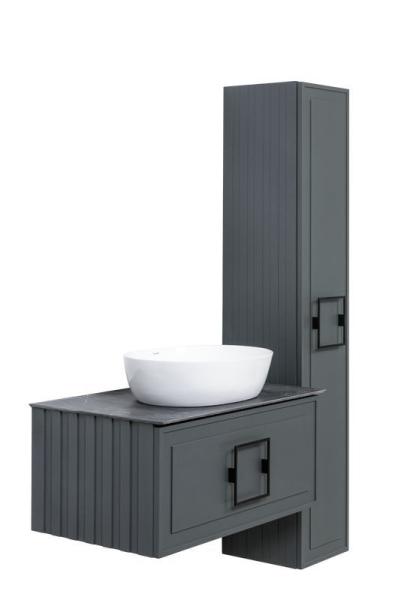 Тумба под раковину LA FENICE Cubo Grigio серая 80 FNC-01-CUB-G-80 серый матовый зелёный матовый