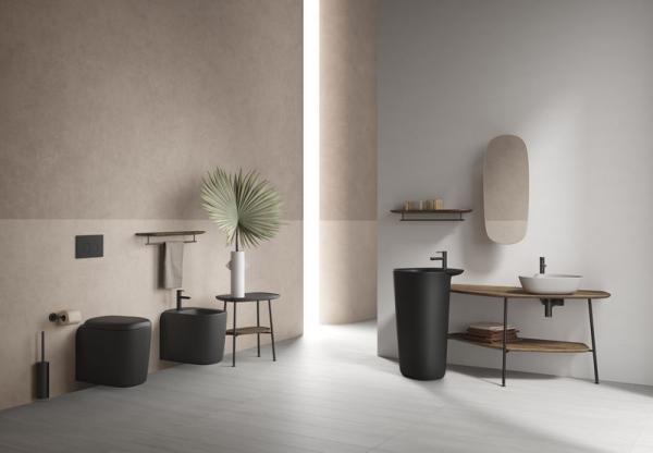 Унитаз VitrA Plural Rim-Ex 7830B483-0075 безободковый подвесной, Матовый Черный (сиденье отдельно)