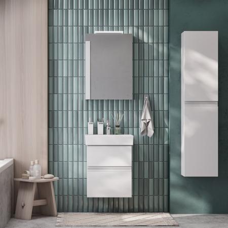 Roca Oleta Зеркальный шкаф 50х70см, SX, c LED-светильником, цвет: белый матовый