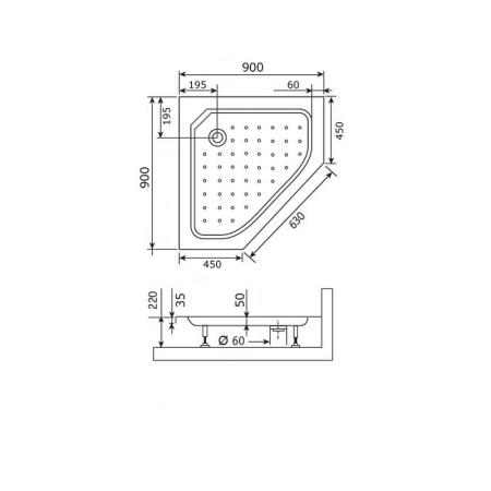 Поддон для душа RGW STYLE TR 16180599-11 90x90 см акрил
