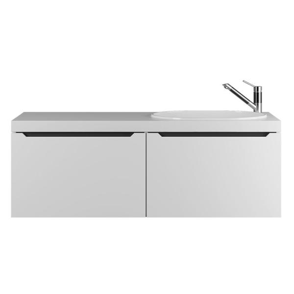 Тумба под стиральную машину Uperwood Tanos 60 см раковина Bruks 120 см правая, белая/графит