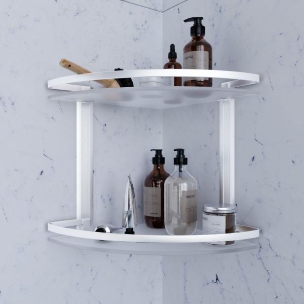 Стеклянная полка, угловая AM.PM Sense L A7456200 серебристый 34 см