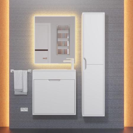 Тумба с раковиной для ванной Uperwood Modul 60 см, подвесная, матовая, белая