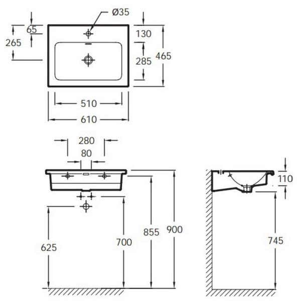 Раковина Jacob Delafon VOX EXAF112-00 60 см подвесная