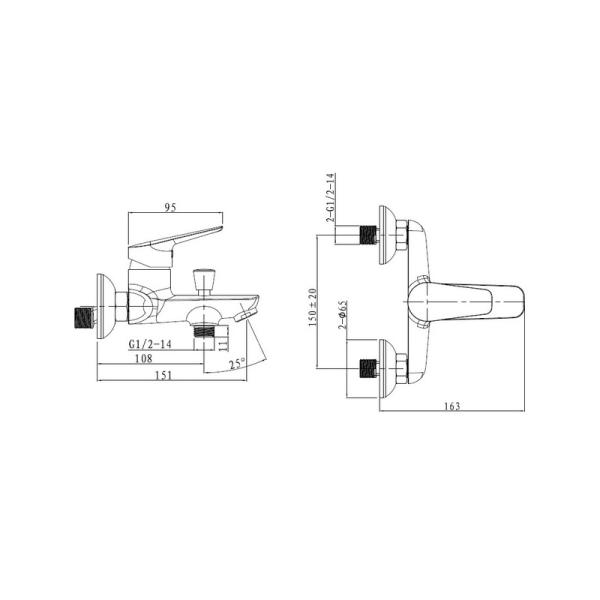 Смеситель Bien Via BB01019102 для ванны хром