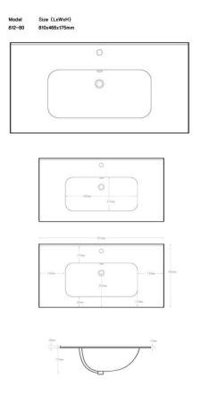 Раковина-столешница La Fenice Terra SlimLine 80