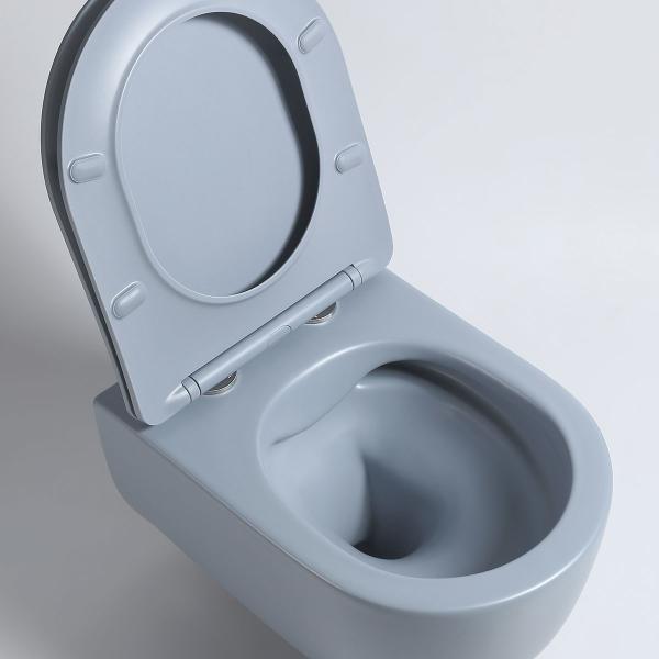 Унитаз подвесной Vincea Evo VT1-34SMO безободковый, цвет океан матовый, ультратонкое soft-close сиденье