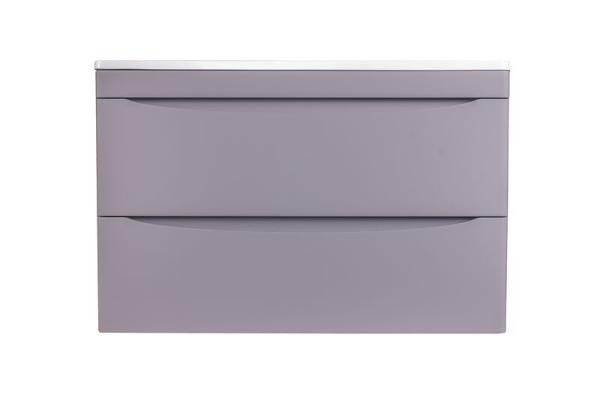 Тумба под раковину Style line El Fante подвесная Бергамо мини 80 (2 ящ.) Люкс антискрейтч серый, PLUS