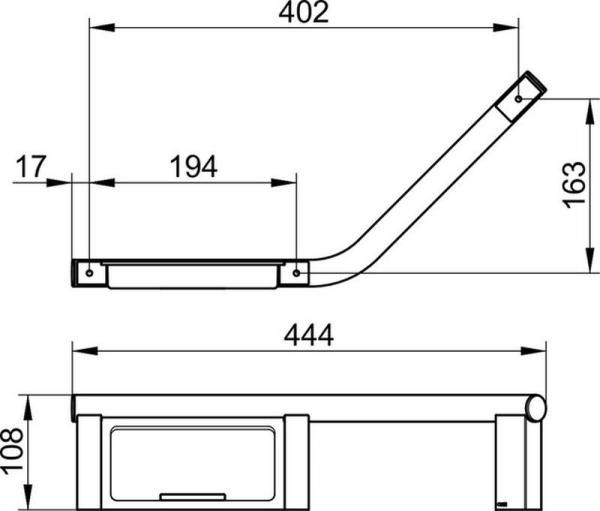 Поручень для ванной 135° Keuco Plan 14909012037 хром