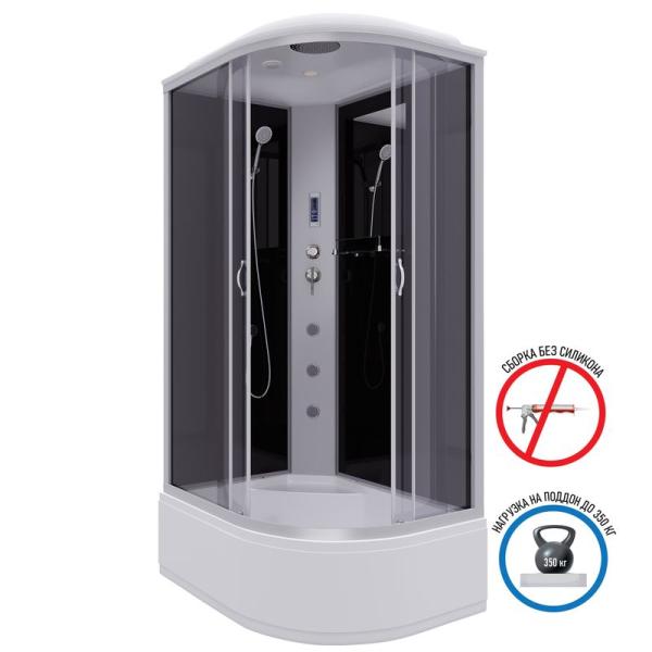 Душевая кабина Niagara NG-2510-14LF 1200х800х2150 высокий поддон 40см стекло тонированное