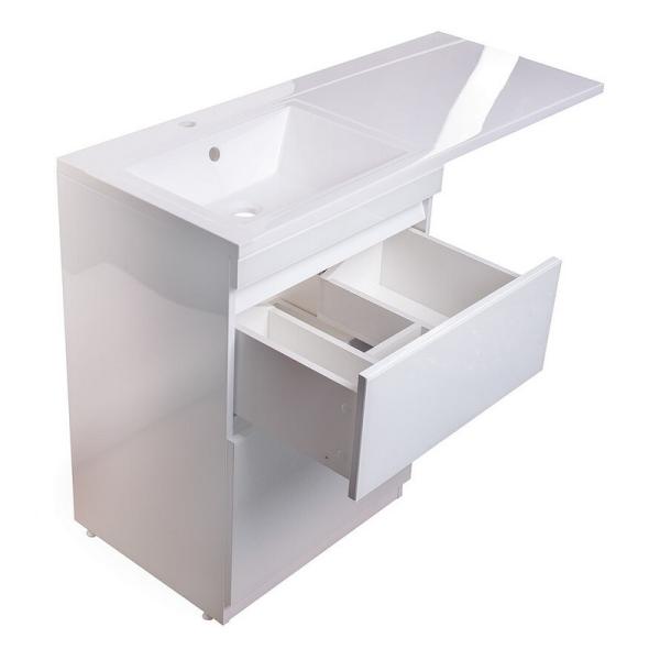 Тумба под раковину Style Line Elfante Даймонд 120 напольная, glass, Люкс белая, PLUS