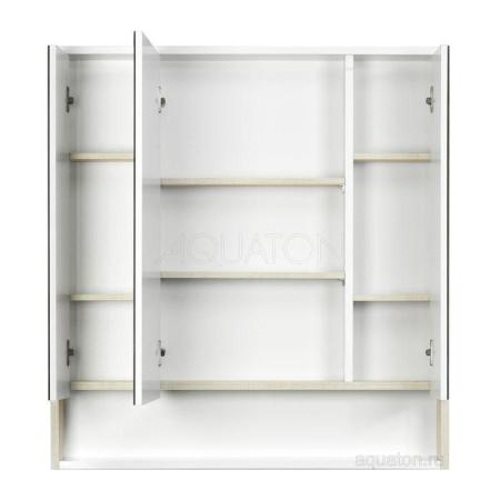 Зеркальный шкаф AQUATON Рико 80 белый, ясень фабрик 1A215302RIB90