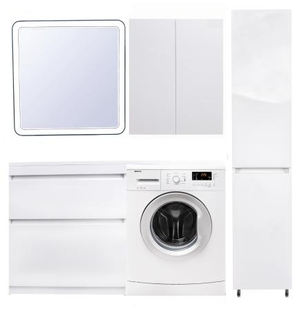 Тумба напольная Style Line Даллас 150, 2 ящика, Люкс белая, PLUS