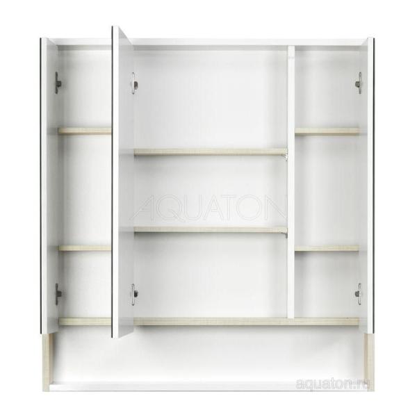 Зеркальный шкаф AQUATON Рико 80 белый, ясень фабрик 1A215302RIB90