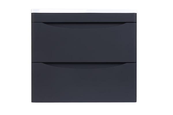 Тумба под раковину Style line El Fante подвесная Бергамо мини 60 (2 ящ.) Люкс антискрейтч черный, PLUS