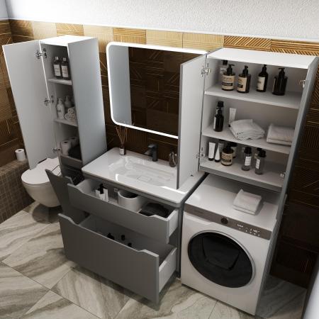 Тумба напольная Style Line Марелла 90 (2 ящ.) Люкс антискрейтч серый, PLUS