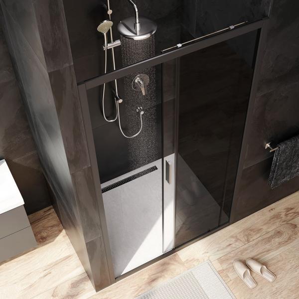 Дверь душевая в нишу AM.PM Gem W90G-110-1-195BG прозрачное, тонированное; профиль черный