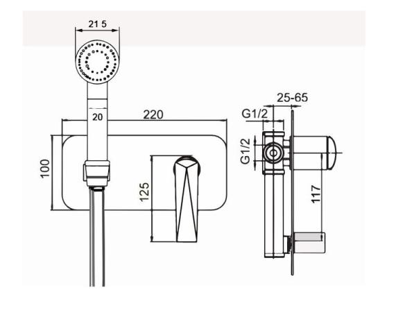 Гигиентический душ Boheme Venturo белый/золото 387-W