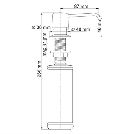 Дозатор Wasserkraft K-1099 для мыла, Встраиваемый 320 ml