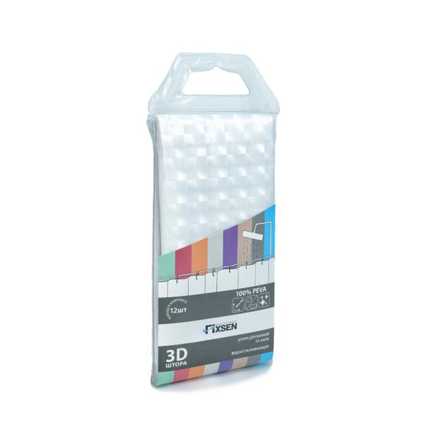 Штора для ванной комнаты FIXSEN 3D FX-3003E, прозрачный