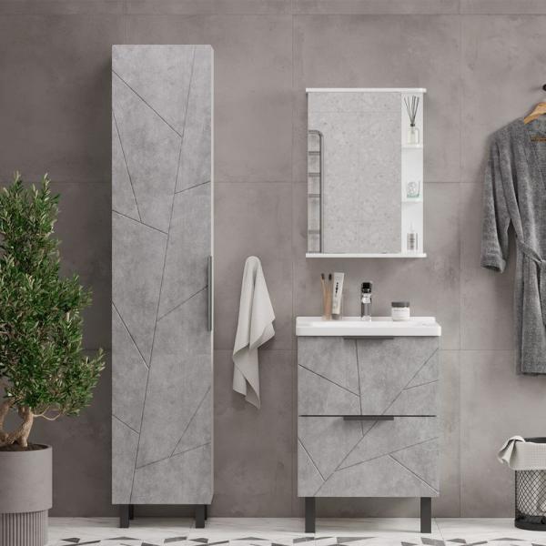 Пенал для ванной напольный Volna Twing 40 бетон