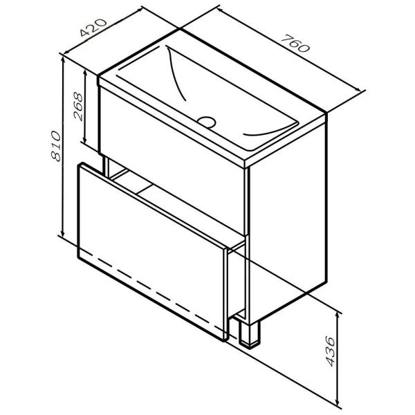 Тумба под раковину напольная AM.PM GEM M90FSX07522GM32 графит матовый