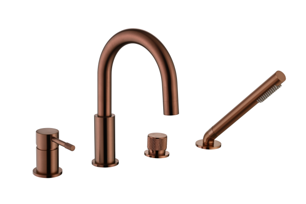 Смеситель врезной на борт ванны Boheme UNO Brushed Bronze 460-BRB