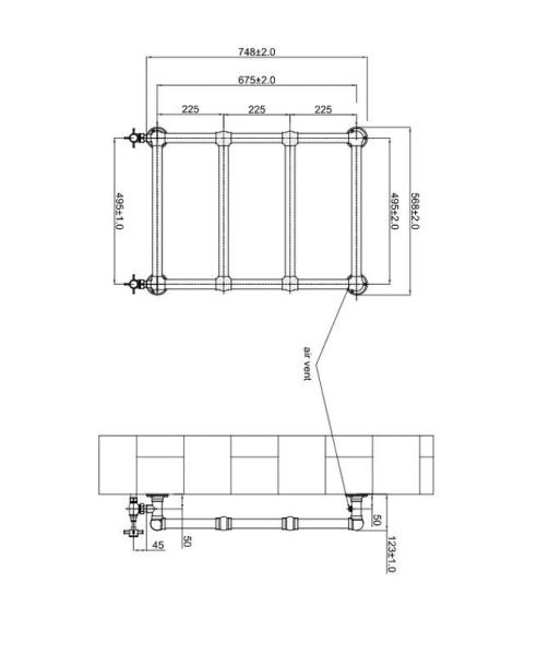 Полотенцесушитель водяной Boheme Medici 718 750x500 Бронза