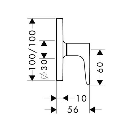 Axor Citterio M 34960000 Запорный вентиль для 15970180/15974180/15973180