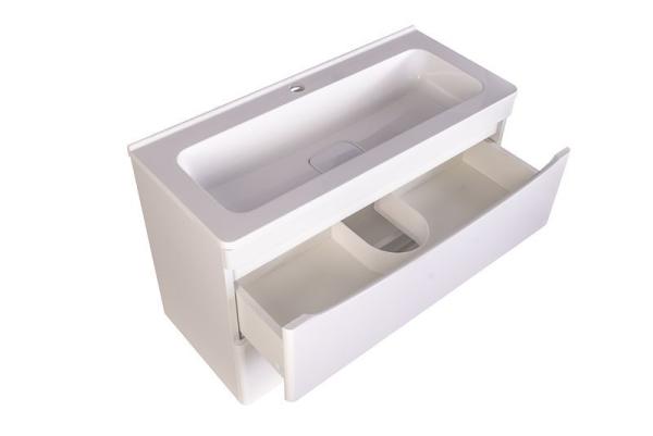 Тумба под раковину Style line El Fante подвесная Бергамо мини 80 (2 ящ.) Люкс антискрейтч белый, PLUS