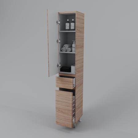 Колонна универсальная Style Line Атлантика 35 L с корзиной, Люкс ясень перламутр, PLUS