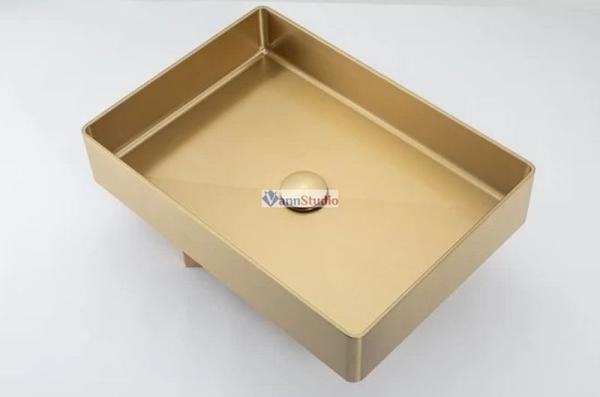 Раковина Gappo GX401-3 51x36 Cатин золотой нерж.сталь на столешницу