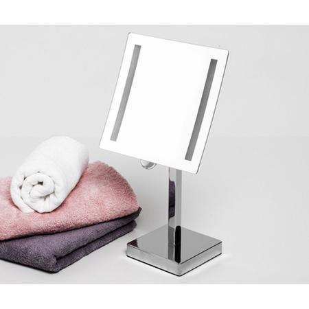 Зеркало косметическое Wasserkraft K-1007 с LED-подсветкой, 3-х кратным увеличением