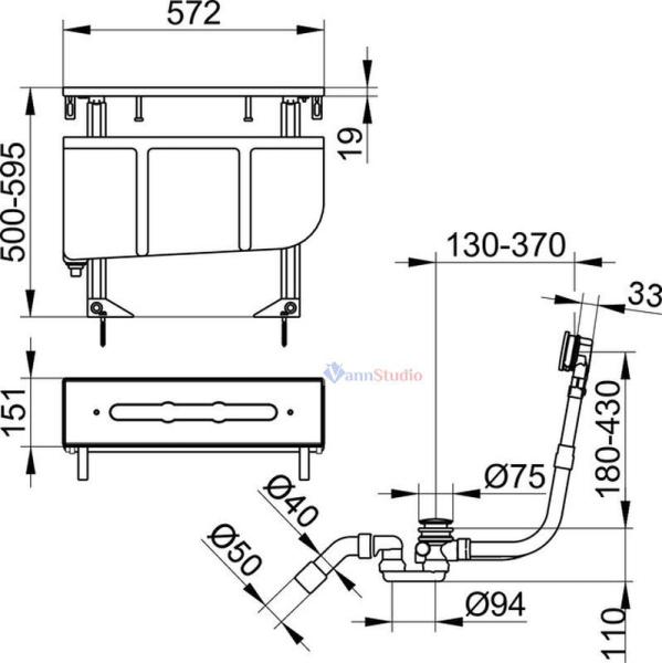 Монтажный блок Keuco 51130000075 Хром/белый/черный
