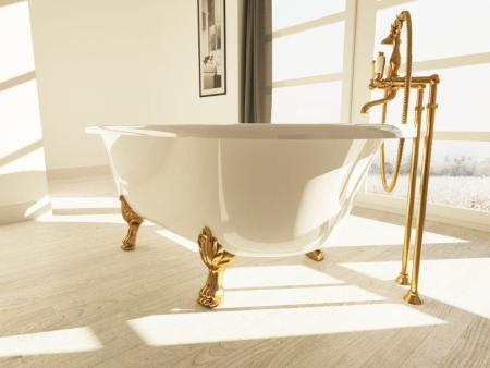 Ванна AquaStone Оливия ножки золото 180х90 иск. камень