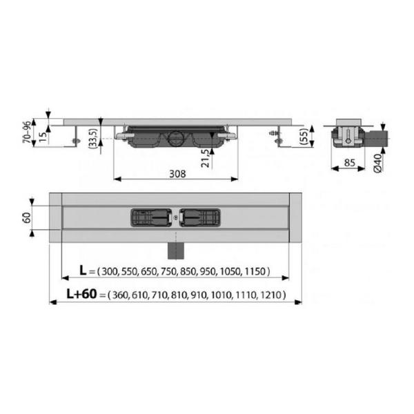 Душевой лоток AlcaPlast APZ101-1050 Low