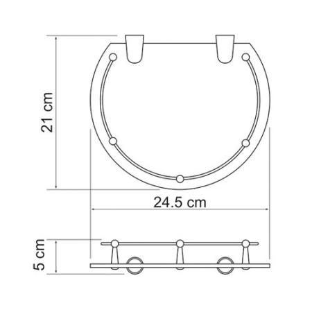 Полка WasserKraft K-566 25 см хром