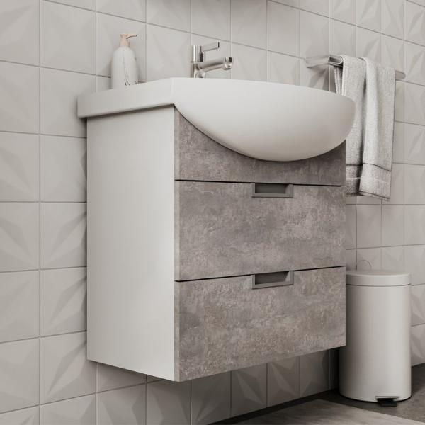 Тумба для ванной Volna Vario Z.70.2Y Цемент подвесная (Балтика) раковина отдельно